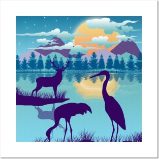 Stork Lake Nature Landscape Posters and Art